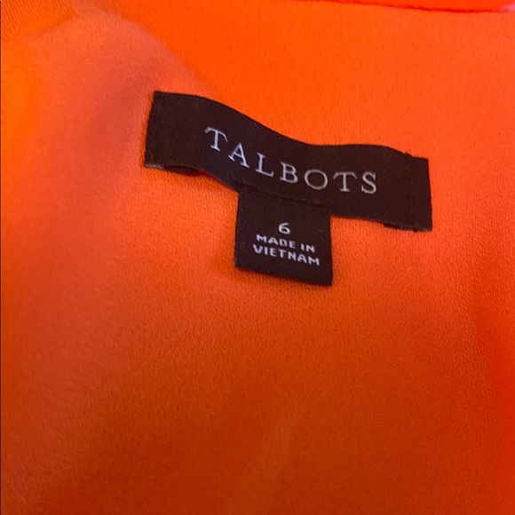 Talbots Orange and Red Flutter Sleeve Blouse - Picture 2 of 5